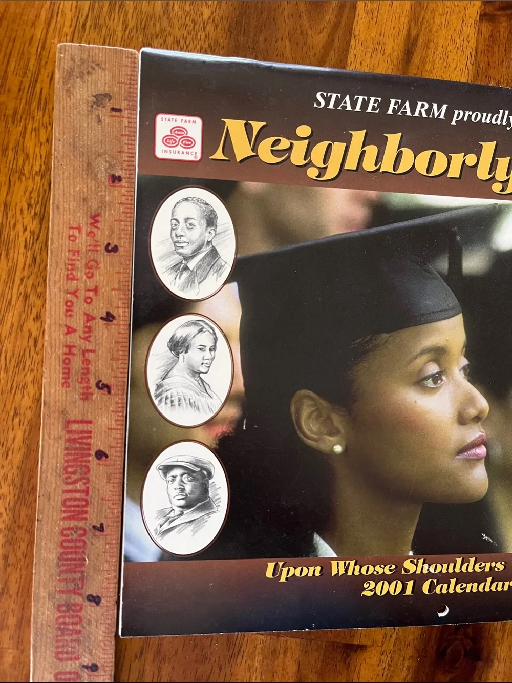 Vtg 2001 STATE FARM Insurance Ad Calendar Neighborly Heroes BLACK HISTORY